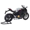 Sporta motocikla metāla lukturi ar sudraba elementiem melnā krāsā V4 1:12