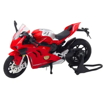 Sporta motocikla metāla lukturi skaņas sarkans 1:12