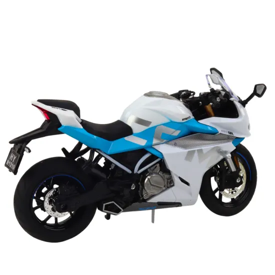 Sporta motocikla metāla lukturi skaņas baltā un zilā krāsā 1:12