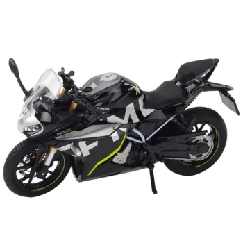 Sports Motorcycle Metal Lights Sounds Black 250 SR 1:12