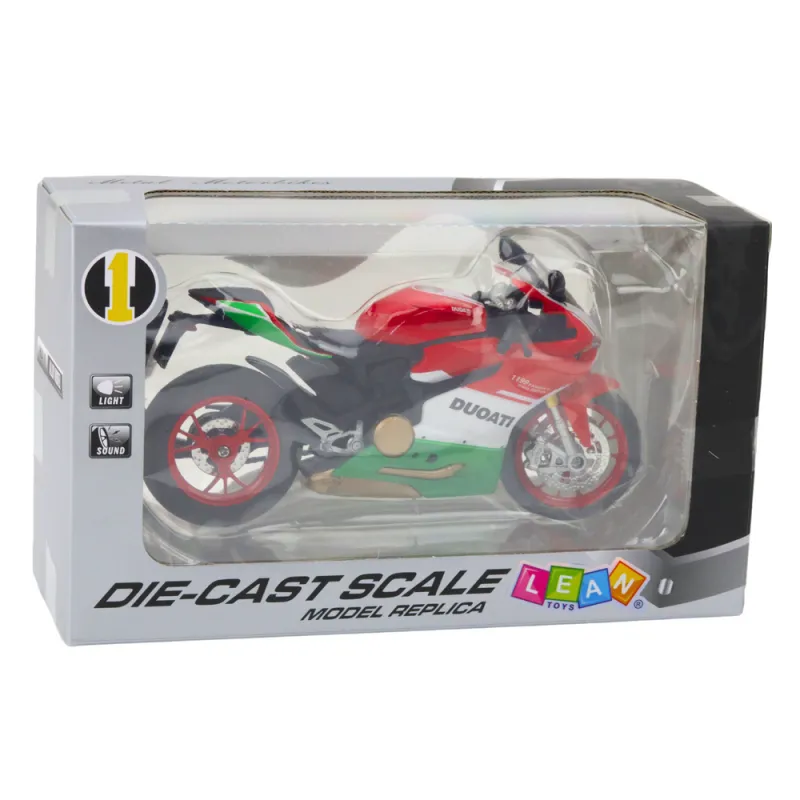 Sporta motocikls Metālisks sarkans Green Lantern Sounds 1:12