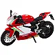 Sports Motorcycle Metal Red White Lights Sounds 1:12