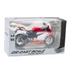 Sports Motorcycle Metal Red White Lights Sounds 1:12