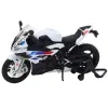 Metāliski balts sporta motocikls