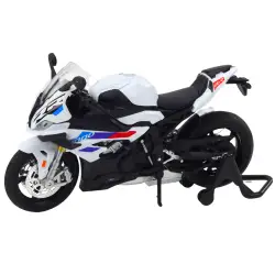 Metāliski balts sporta motocikls
