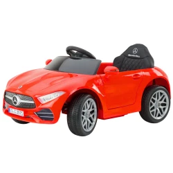 Sarkans Mercedes KL-1666-1 ar akumulatoru darbināms automobilis