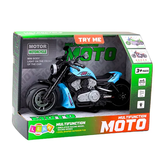 Ar akumulatoru darbināms rotaļlietu motocikls Motociklu gaismas skaņas zilā krāsā