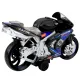 Melns un zils motocikls