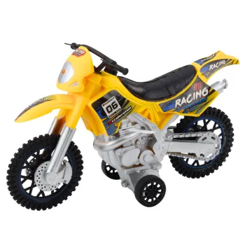 Dzeltens motokrosa velosipēds