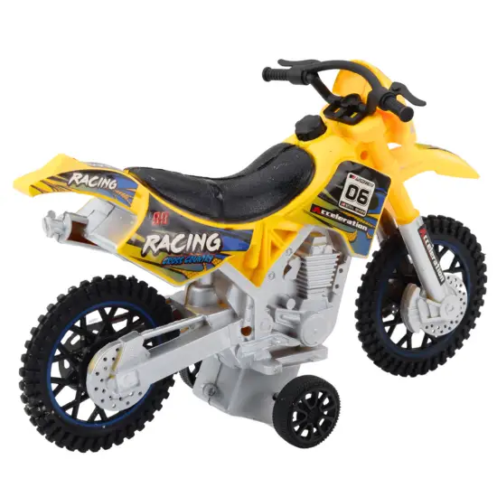 Dzeltens motokrosa velosipēds