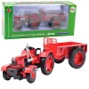 Metāla lauksaimniecības traktors ar piekabi Sarkans 1:18