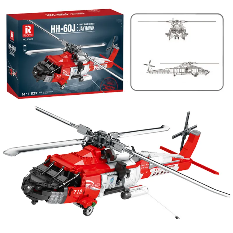 Celtniecības ķieģeļi Glābšanas helikopters HH-60J Jayhawk 1137el Konstruktoriši