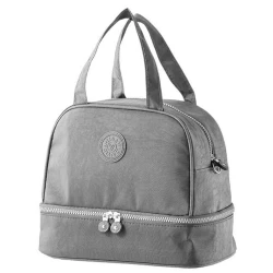 Pelēka pusdienu soma ar regulējamu siksnu, 27 cm