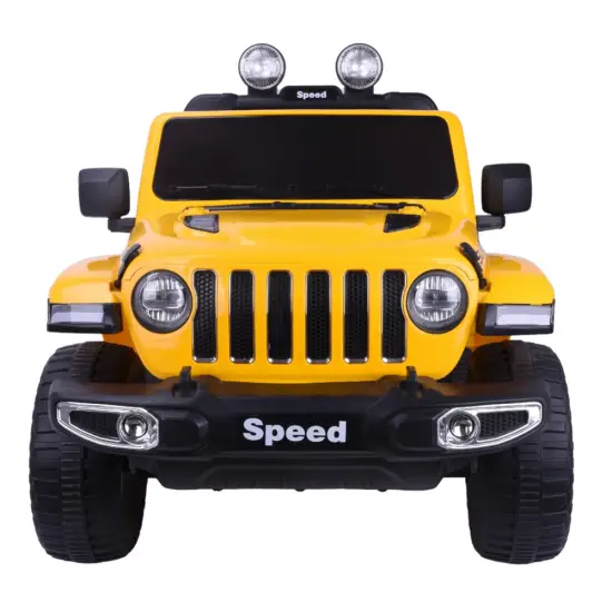 Dzeltens 4x4 akumulatora transportlīdzeklis