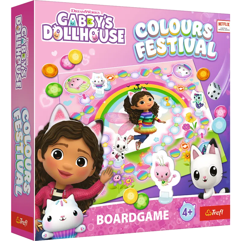 Krāsu festivāls – Gabby's Dollhouse Trefl 02594 spēle Galda un sporta spēles