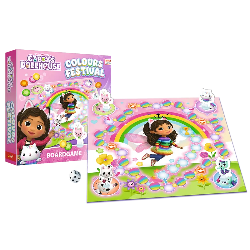 Krāsu festivāls – Gabby's Dollhouse Trefl 02594 spēle Galda un sporta spēles