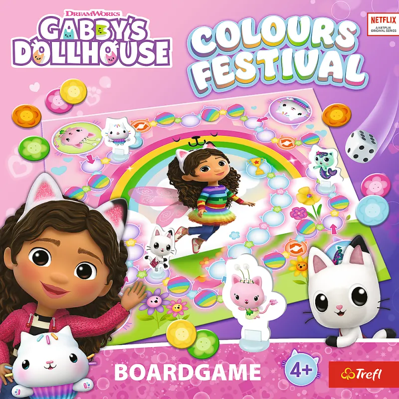 Krāsu festivāls – Gabby's Dollhouse Trefl 02594 spēle Galda un sporta spēles