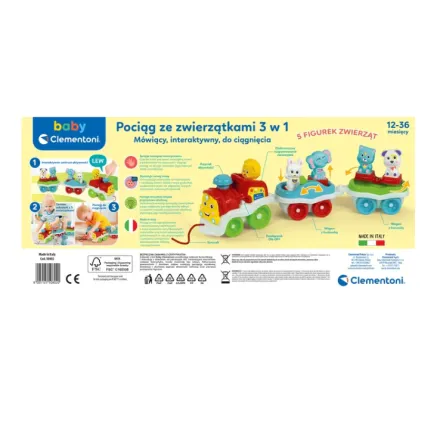 Interactive Animal Train Polish language Clementoni 50802 Zīdaiņiem