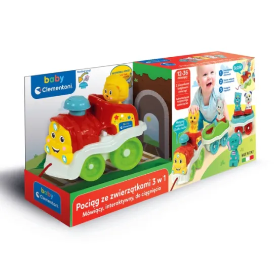 Interactive Animal Train Polish language Clementoni 50802 Zīdaiņiem