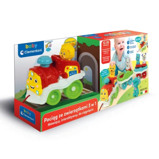 Interactive Animal Train Polish language Clementoni 50802 Zīdaiņiem