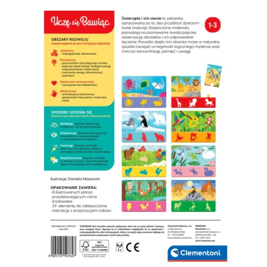 Puzzle Dzīvnieki un to ēnas Clementoni 50762 Galda un sporta spēles