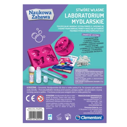 Ziepju laboratorijas komplekts poļu valodā Clementoni 60949