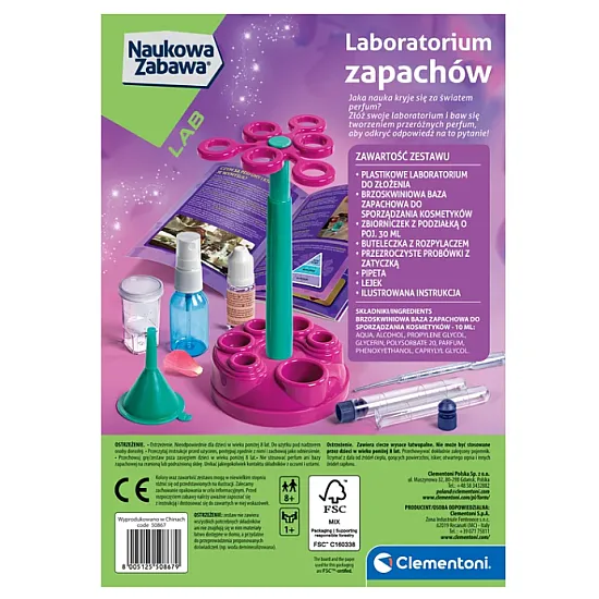 Mokslinis kvepalų laboratorijos rinkinys Clementoni 50867 lenkų kalba