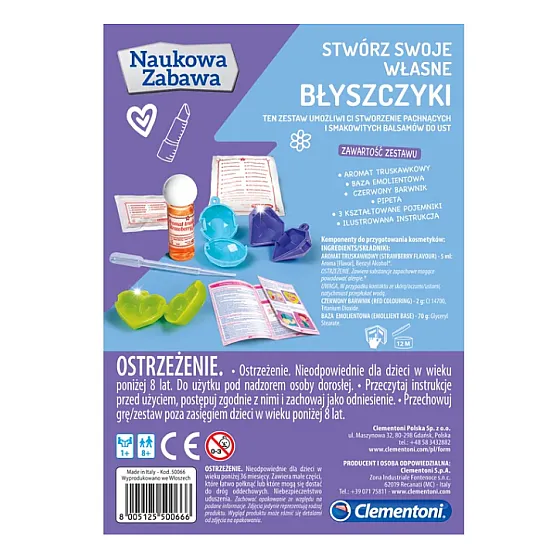 Mokslinis žaidimas lūpų balzamo laboratorijos rinkinys Clementoni 50066