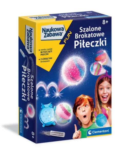 Zinātniskā spēle „Mini laboratorija – Crazy Glitter Balls“ (poļu valodā), Clementoni 50702
