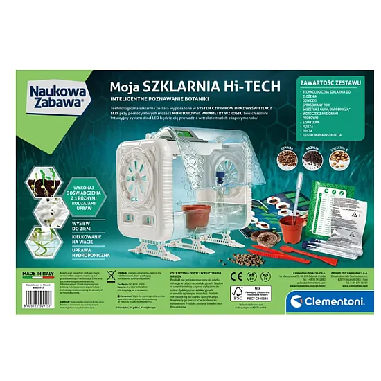 HI-TECH šiltnamio laboratorija eksperimentai lenkų kalba Clementoni 50915