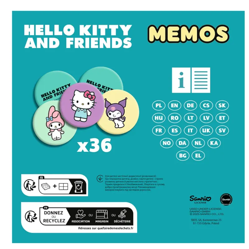 Bērnu spēle Memos Hello Kitty Trefl 02898 Galda un sporta spēles