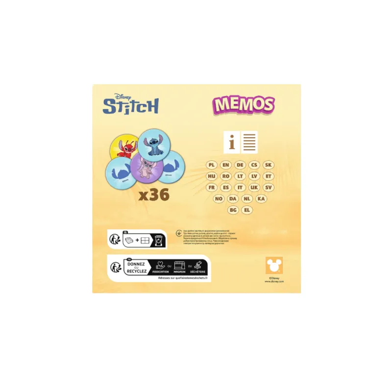Atmiņas spēle bērniem Memos Lilo un Stitch Galda un sporta spēles