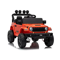 Vaikiškas oranžinis akumuliatorinis visureigis Jeep Rubicon DK-JWR558