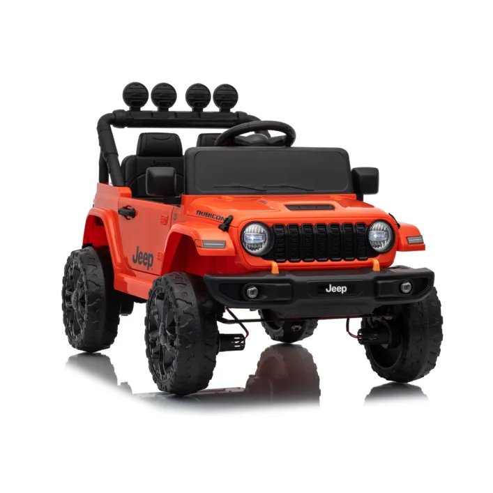 Bērnu oranžs akumulatora darbināms visurgājējs Jeep Rubicon DK-JWR558