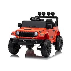 Vaikiškas oranžinis akumuliatorinis visureigis Jeep Rubicon DK-JWR558
