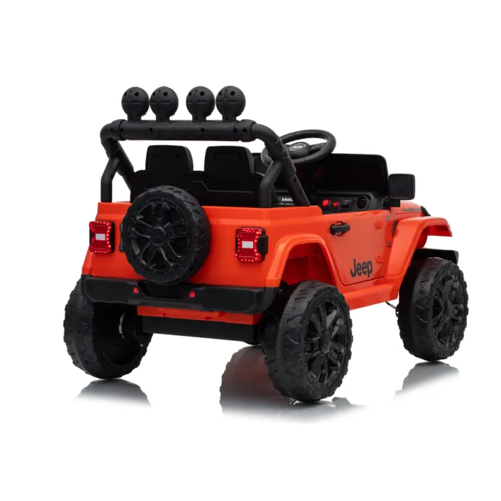 Bērnu oranžs akumulatora darbināms visurgājējs Jeep Rubicon DK-JWR558