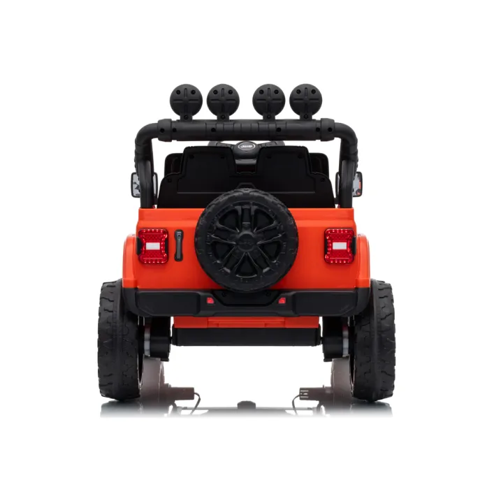 Bērnu oranžs akumulatora darbināms visurgājējs Jeep Rubicon DK-JWR558