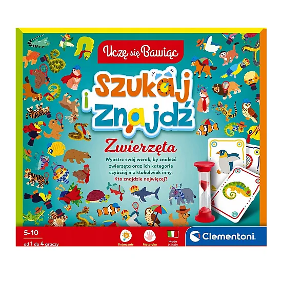 Stalo žaidimas Ieškok ir rask gyvūnus lenkų kalba Clementoni 50291