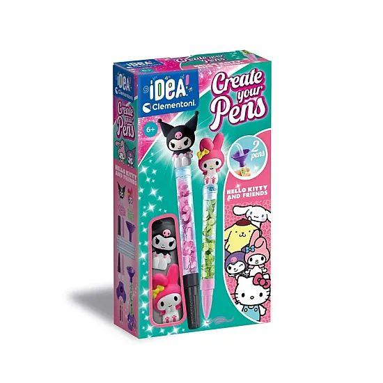 Mini rašiklių gaminimo rinkinys Hello Kitty ir draugai Clementoni 18431