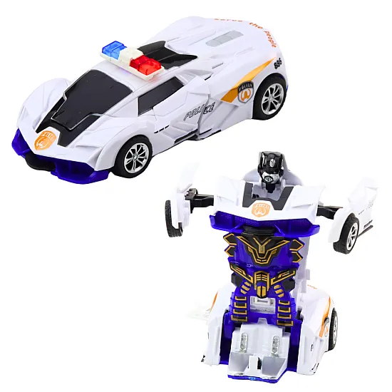 Auto Robot 2in1 Sports Police Car Drive Mix Samochody-zabawki