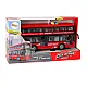 Battery Operated Double Decker Bus Lights Sounds Friction Drive Red Rotaļlietu automašīnas