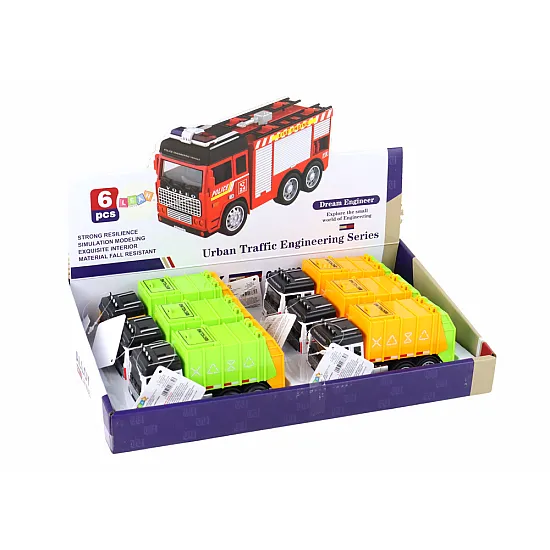 Car Garbage Truck Trailer 2 Colors Rotaļlietu automašīnas