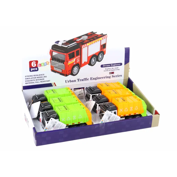 Car Garbage Truck Trailer 2 Colors Rotaļlietu automašīnas