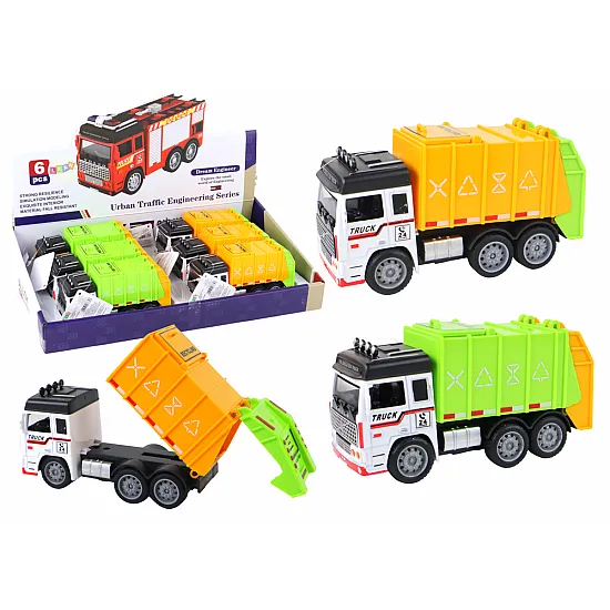 Car Garbage Truck Trailer 2 Colors Rotaļlietu automašīnas