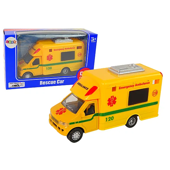 Car Rescue Vehicle Police Fire Brigade Friction Drive 3 Models Rotaļlietu automašīnas