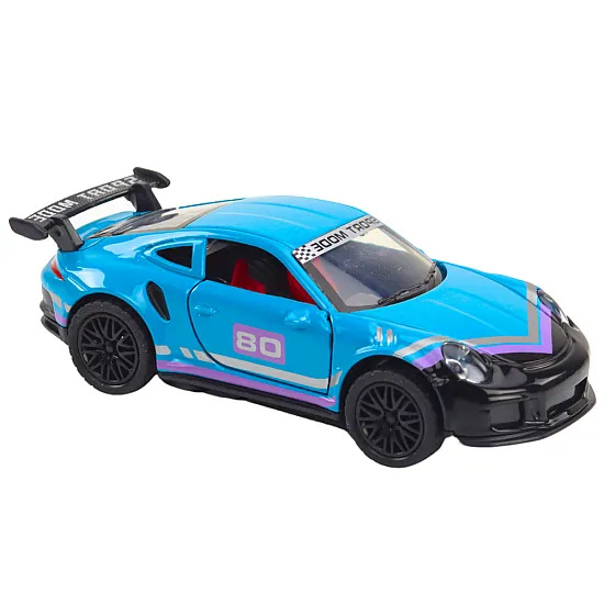 Car Sports Car 1:32 Friction Drive Metal Turquoise Rotaļlietu automašīnas