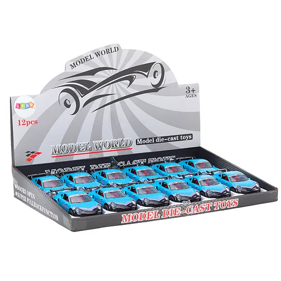 Car Sports Car 1:32 Friction Drive Metal Turquoise Rotaļlietu automašīnas