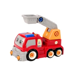 Saliekamā sarkanā kravas automašīna 