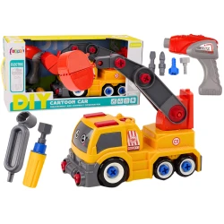 Saliekama oranža kravas automašīna