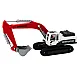 Crawler Excavator White and Red Metal Bucket Mänguautod